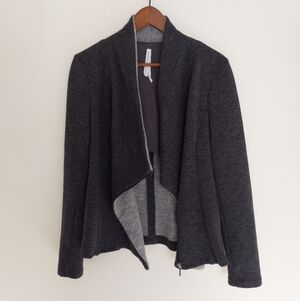 Iris Setlakwe Asymmetric Zip Jacket Gray Size 14